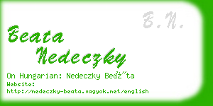 beata nedeczky business card